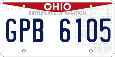 OH license plate GPB6105