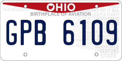 OH license plate GPB6109