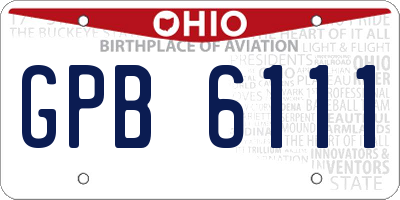OH license plate GPB6111