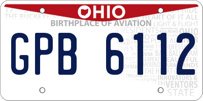 OH license plate GPB6112