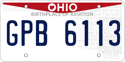 OH license plate GPB6113