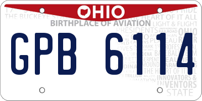 OH license plate GPB6114