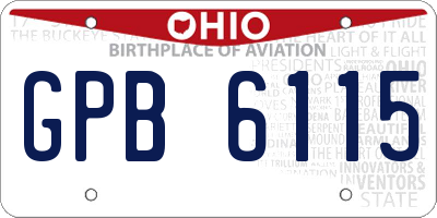 OH license plate GPB6115