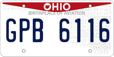 OH license plate GPB6116