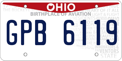 OH license plate GPB6119