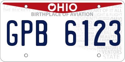 OH license plate GPB6123