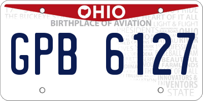 OH license plate GPB6127