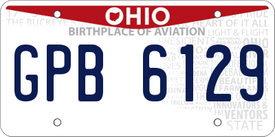 OH license plate GPB6129