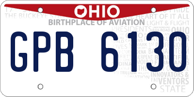 OH license plate GPB6130
