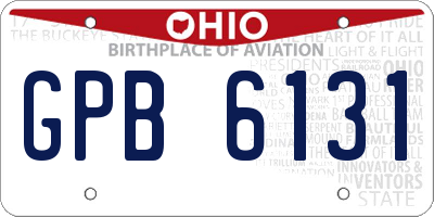 OH license plate GPB6131