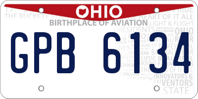 OH license plate GPB6134