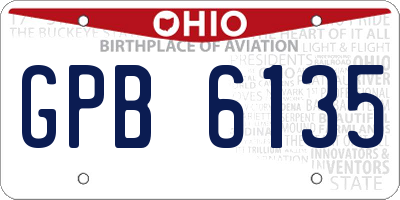 OH license plate GPB6135