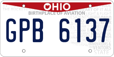 OH license plate GPB6137