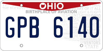 OH license plate GPB6140