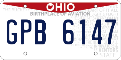 OH license plate GPB6147