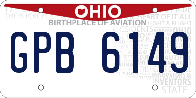 OH license plate GPB6149