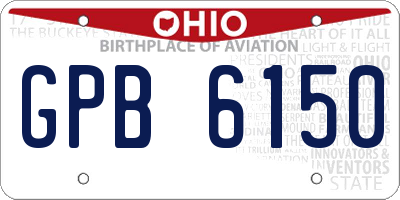 OH license plate GPB6150