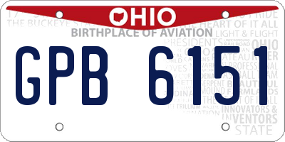 OH license plate GPB6151
