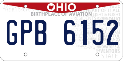 OH license plate GPB6152