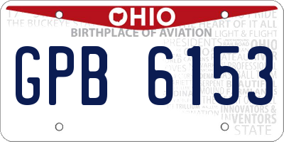 OH license plate GPB6153