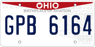 OH license plate GPB6164