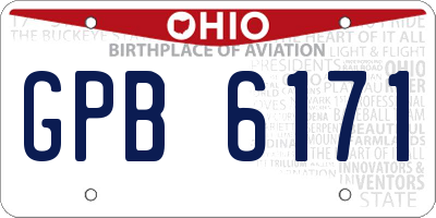 OH license plate GPB6171
