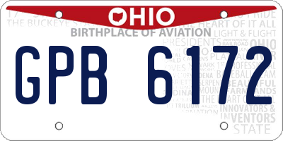 OH license plate GPB6172