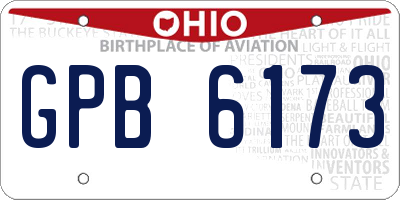 OH license plate GPB6173