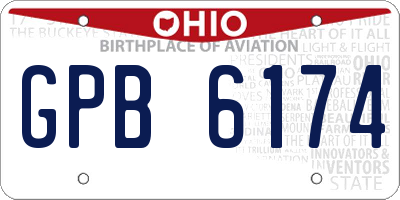 OH license plate GPB6174