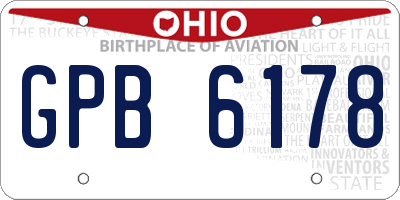 OH license plate GPB6178