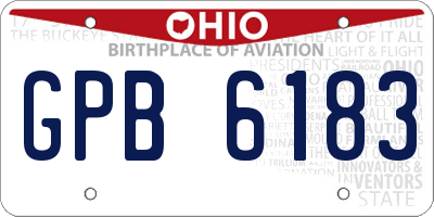 OH license plate GPB6183