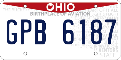 OH license plate GPB6187