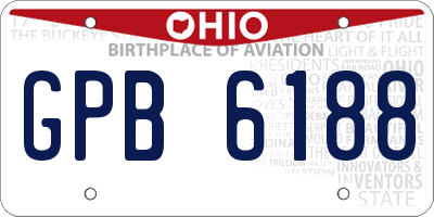 OH license plate GPB6188