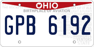 OH license plate GPB6192