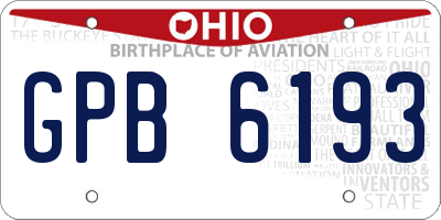OH license plate GPB6193