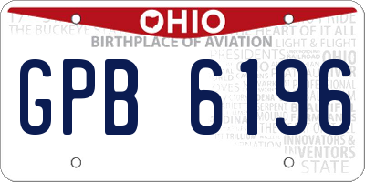 OH license plate GPB6196