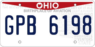 OH license plate GPB6198