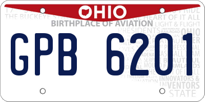 OH license plate GPB6201