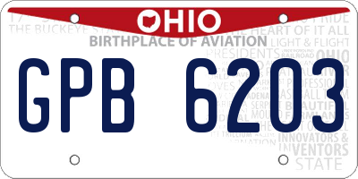 OH license plate GPB6203