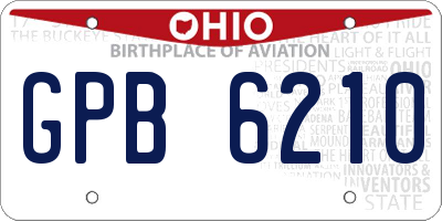 OH license plate GPB6210