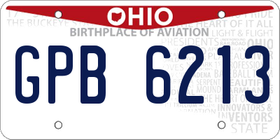 OH license plate GPB6213