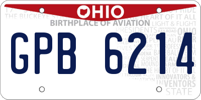 OH license plate GPB6214