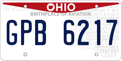 OH license plate GPB6217