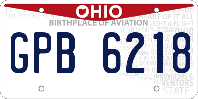 OH license plate GPB6218