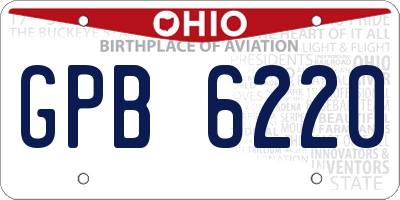 OH license plate GPB6220