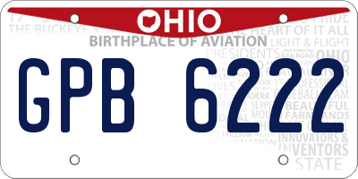 OH license plate GPB6222