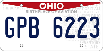 OH license plate GPB6223