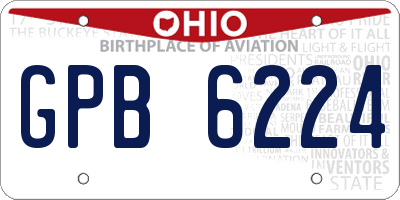 OH license plate GPB6224