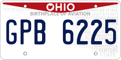 OH license plate GPB6225