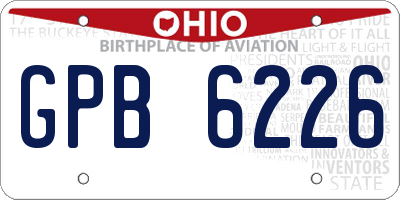 OH license plate GPB6226
